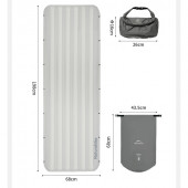 Матрац надувний одинарний Naturehike CNK2450WS034, 95 мм, із мішком для надування, білий
