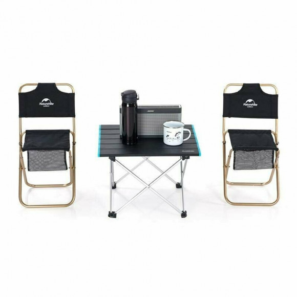 Стіл розкладний Naturehike NH19Z008-Z, алюміній, Розмір S, сірий