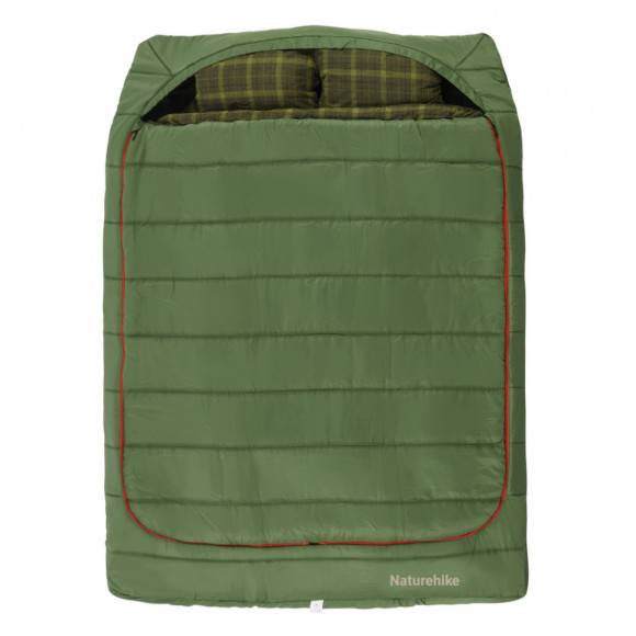 Спальний мішок двомісний із подушками Naturehike CNK2350WS019, зелений