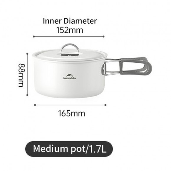 Garnek z ceramiczną powłoką nieprzywierającą Naturehike CNK2450CF013, 1,7 l, aluminium