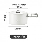 Каструля із керамічним антипригарним покриттям Naturehike CNK2450CF013, 3 л, алюміній Каструля із керамічним антипригарним покриттям Naturehike CNK2450CF013, 3 л, алюміній