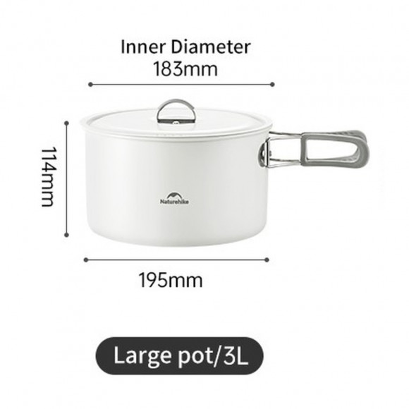 Garnek z ceramiczną powłoką nieprzywierającą Naturehike CNK2450CF013, 3 l, aluminium