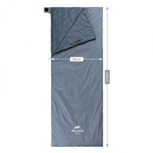 Спальник надлегкий Naturehike Ultralight LW180 NH21MSD09 правий, (15°C), pp XL, сіро-синій