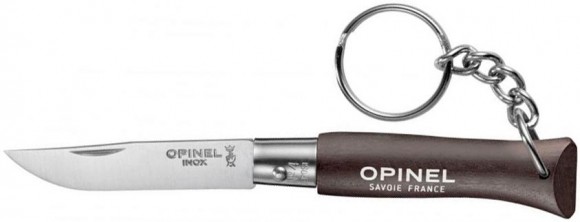 Knife Opinel Keychain №4 Inox. Color-brown