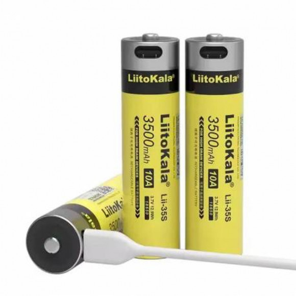 Акумулятор літій-іонний LiitoKala Lii-35S type c 18.5*72mm на 3500мАг Акумулятор літій-іонний LiitoKala Lii-35S type c 18.5*72mm на 3500мАг
