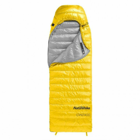 Спальник з натуральним пухом Naturehike CWZ400 NH19W400-Z, (7°C), p-р L, жовтий Спальник з натуральним пухом Naturehike CWZ400 NH19W400-Z, (7°C), p-р L, жовтий