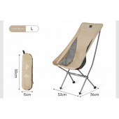Крісло складане Naturehike Stellaluna L04 CNK2450JJ015, розмір L, алюміній, чорне