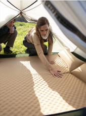 Килимок самонадувний двомісний з подушкою Naturehike NH18Q010-D, 25 мм, блакитний