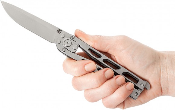 Ніж Artisan Kinetic Balisong Small Silver Ніж Artisan Kinetic Balisong Small Silver