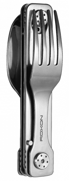 Besteckset Roxon C1 3 in1 (Löffel, Gabel, Messer), grau Besteckset Roxon C1 3 in1 (Löffel, Gabel, Messer), grau