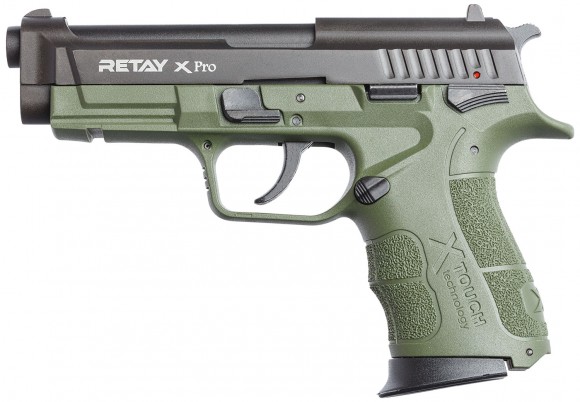 Starting pistol Retay XPro cal. 9 mm. The color is olive.