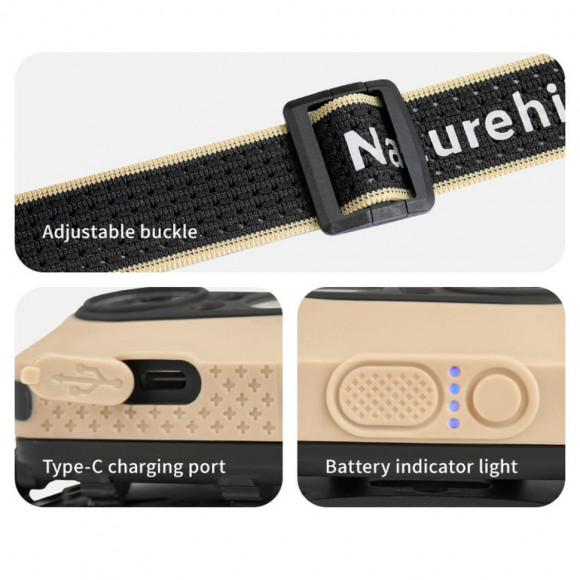Ліхтар налобний Naturehike CNK2450ZM015, пісочний Ліхтар налобний Naturehike CNK2450ZM015, пісочний