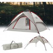 Намет чотиримісний автоматичний Naturehike NH21ZP008, сіро-червоний Намет чотиримісний автоматичний Naturehike NH21ZP008, сіро-червоний