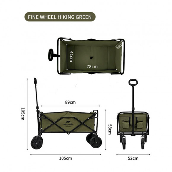 Складаний візок Naturehike NH19PJ001, темно-зелений