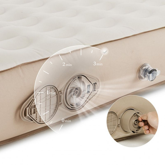 Aufblasbare Matratze 20 cm dreifach mit Pumpe Naturehike CNH22DZ024, beige