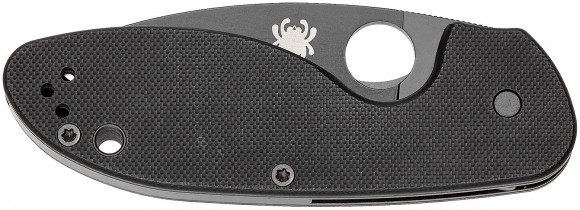 Knife Spyderco Efficient Black Blade, semiserreator Knife Spyderco Efficient Black Blade, semiserreator