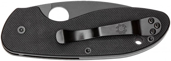 Knife Spyderco Efficient Black Blade, semiserreator Knife Spyderco Efficient Black Blade, semiserreator