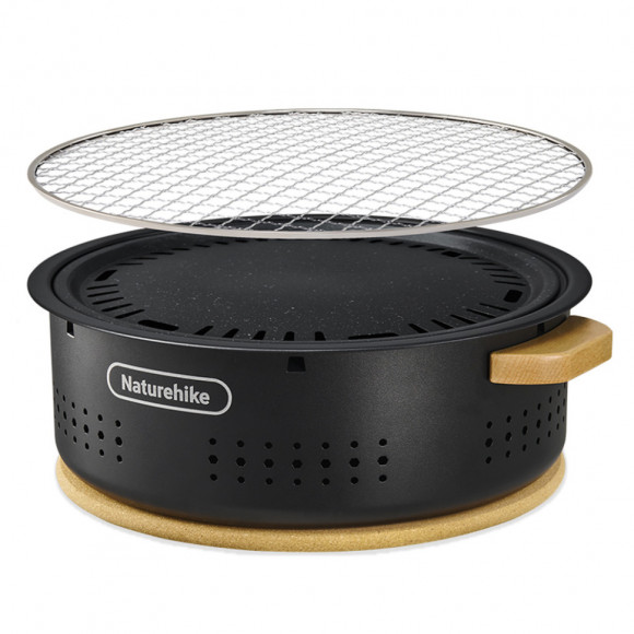 Настільна кругла піч із решіткою та сковорідкою Naturehike CNK2550CF010, 36*32.6*12 см, хромоване залізо Настільна кругла піч із решіткою та сковорідкою Naturehike CNK2550CF010, 36*32.6*12 см, хромоване залізо