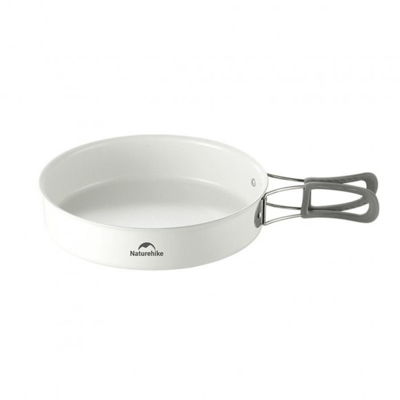 Сковорідка зі складаною ручкою Naturehike CNK2450CF013, 17,5 см, алюміній, біла Сковорідка зі складаною ручкою Naturehike CNK2450CF013, 17,5 см, алюміній, біла