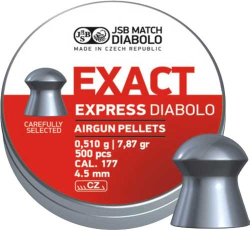 Pneumatische Geschosse JSB Diabolo Exact Express. Kal. 4,52 mm. Gewicht - 0,51 g. 500 Stück/Packung