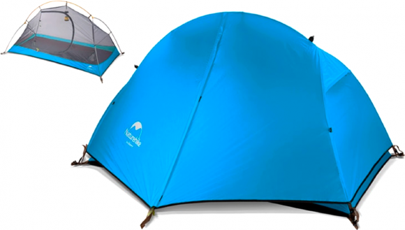 Намет надлегкий одномісний  з футпринтом Naturehike Cycling 1 NH18A095-D, 210T, блакитний