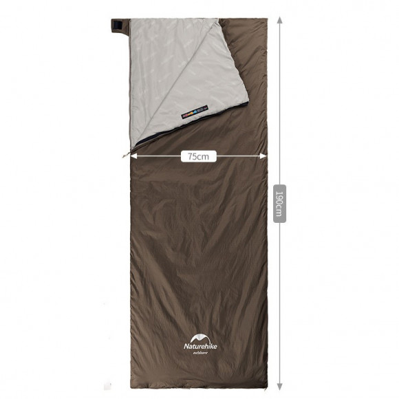 Śpiwór ultralekki Naturehike Summer LW180 NH21MSD09 prawy, (15°C), pp M, brązowy