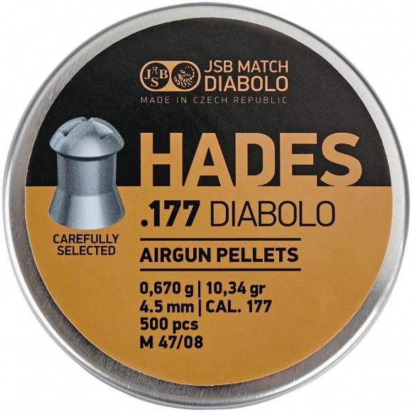Кулі пневматичсекіе JSB Diabolo Hades. Кал. 4, 5 мм. Вага-0.670 г. 500 шт/уп