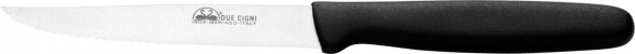 Kitchen knife Due Cigni Steak Combo 110 mm. The color is black
