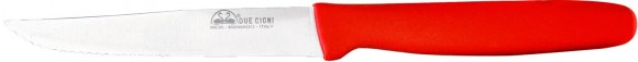 Kitchen knife Due Cigni Steak Combo 110 mm. The color is red