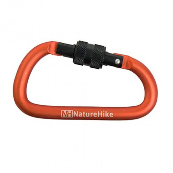 Карабін алюмінієвий с муфтою Naturehike D-type 80 мм NH15A008-D, помаранчевий Карабін алюмінієвий с муфтою Naturehike D-type 80 мм NH15A008-D, помаранчевий