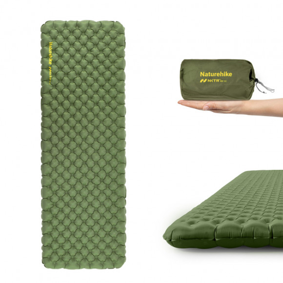 Ultralight single inflatable mattress Naturehike CNK2450WS014, rectangular green