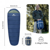 Спальник з капюшоном Naturehike MJ600 CNK2300SD014, темно-блакитний