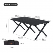 Розкладний стіл великий Naturehike CNK2300JU010, алюміній, чорний Розкладний стіл великий Naturehike CNK2300JU010, алюміній, чорний